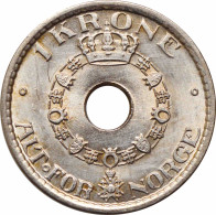 Norway 1 Krone 1949, UNC, "King Haakon VII (1906 - 1957)" - Norway