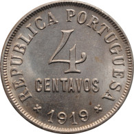 Portugal 4 Centavos 1919, BU, "Portuguese Republic (1911 - 1969)" - Portogallo