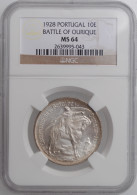 Portugal 10 Escudos 1928, NGC MS64, "Battle Of Ourique" - Other - Africa