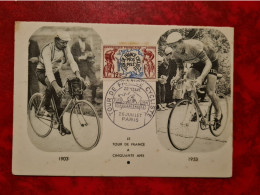 Carte 1953 MAXI  PARIS TOUR DE FRANCE - Unclassified