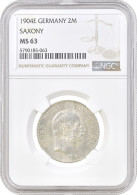 Saxony 2 Mark 1904, NGC MS63, "Death Of George Of Saxony" - Other - Africa