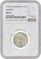 Saxony 1/12 Thaler 1792, NGC MS63, "Vicarage Of Friedrich August III" - Autres – Afrique