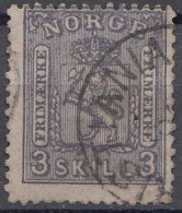 Norwegen Mi.Nr. 13 Freim. Wappen (3 Sk) Gestempelt - Used Stamps