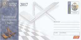 8703FM- UNITED GRAND LODGE OF ENGLAND, FREEMASONRY, ORGANIZATIONS, COVER STATIONERY, 2017, ROMANIA - Francmasonería