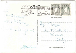 CARTOLINA PER ITALIA WICKLOW CON ANNULLO TARGHETTA - Storia Postale