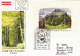 JAHR DES WALDES 1985- SCHUTZT DEN WALD FOREST COVERS FDC AUSTRIA - Alberi