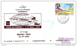 (L1484) Concorde TdM 1993 Bahrain Paris 17/11/93 - Concorde