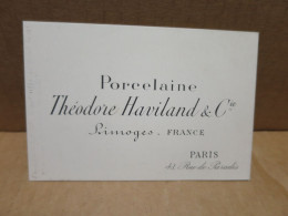 LIMOGES PARIS (87) Ancienne Carte De Visite Porcelaine HAVILAND & Cie - Limoges