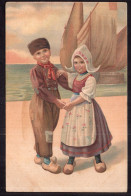 Italy - Circa 1910 - Children - Illustration - Children Dressed In Dutch Attire - Dessins D'enfants