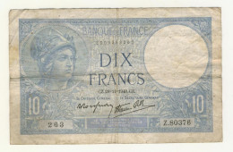 BILLET De Banque 10 Francs Minerve 1940. - 5 F 1917-1940 ''Violet''