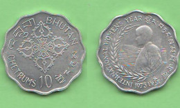 Bhutan 10 Chetrums 1975 FAO Butan Aluminum Coin Butane - Bhoutan