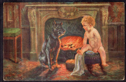 Children - Circa 1920 - Illustration - Little Boy And His Dog - Dessins D'enfants