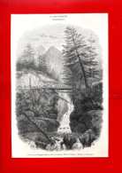 65 - HAUTES-PYRÉNÉES . " VUE DU PONT D'ESPAGNE DANS LA VALLÉE DE CAUTERETS " . GRAVURE PAR WIESENER- Réf. N°256P - - Prints & Engravings