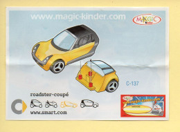 Kinder : BPZ N° C-137 : Série Voitures / Smart / Roadster-coupé - Instrucciones