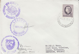 Ross Dependency 1972 Signature Leader Scott Base Ca Vanda Station 3 Signatures Ca Scott Base 6 FEB 1972 (SO211) - Storia Postale