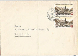 Suisse Cover Bern 6jul1943 To Luzern With Fete Nationale Bundesfeier C.10 In Pair - Marcophilie
