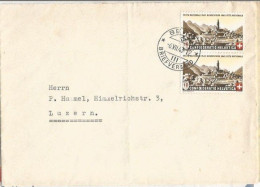 Suisse Cover Bern 6jul1943 To Luzern With Fete Nationale Bundesfeier C.10 In Pair - Poststempel