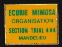 77561-Pin's-auto , Rallye , Ecurie Mimosa Organisation , Mandelieu - La Napoule ,Trial.4X4. - Rallye