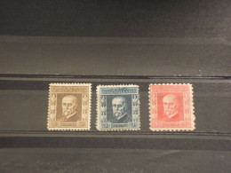 CECOSLOVACCHIA - 1926/8 PRESIDENTE, Dentellature Miste  3 VALORI  - NUOVO(+) - Nuevos