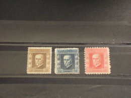CECOSLOVACCHIA - 1926/8 PRESIDENTE, Dentellature Miste  3 VALORI  - NUOVO(+) - Unused Stamps