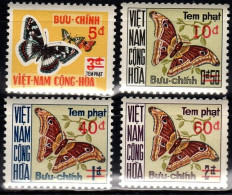 1974 Vientnam Del Sud, Farfalle  Segnatasse, Serie Completa Nuova (**) - Vietnam