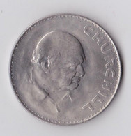 English Coin Winston Churchill Queen Elizabeth 2 One Crown Monnaie Royauté Angleterre Nickel 1965 - L. 1 Crown