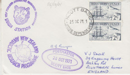 Ross Dependency 1971 Signature Postmaster Scott Base Ca Vanda Station Ca Scott Base 26 OCT 1971 (SO212) - Cartas & Documentos