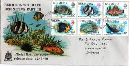 BERMUDA  FDC, Fishes   /  Lettre De Première Jour, Poissons - Fishes