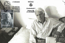 SPAIN. MAXICARD FIRST DAY. WRITER JORGE SEMPRUN. 2023 - Tarjetas Máxima