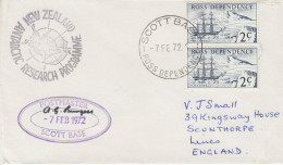 Ross Dependency 1972 Signature Postmaster Scott Base Ca Vanda Station Ca Scott Base 7 FE 1972 (SO214) - Covers & Documents