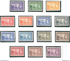1938-44 ST. HELENA Giorgio VI°  Serie Di 14 Valori, Stanley Gibbons N. 131/140 - Other & Unclassified