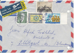 Turkey Air Mail Cover Sent To Germany Ankara 12-4-1965 Topic Stamps (archive Holes On The Cover) - Posta Aerea