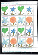 ITALIA REPUBBLICA ITALY REPUBLIC 1986 EUROPA CEPT UNITA SALVAGUARDIA NATURA SERIE BLOCCO QUARTINA ANGOLO DI FOGLIO MNH - 1981-90: Nieuw/plakker