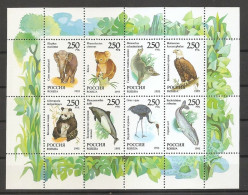 RUSIA 1993 - FAUNA DIVERSA - YVERT 6040/6047** EN MINI HOJA - Balene