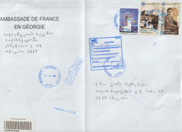 7706 GEORGIE GEORGIA 2023 CONTROLE CONTROL Recommandé Registered Tbilitsi PND RTS NPAI RETURN TO SENDER Phare Lighthouse - Géorgie