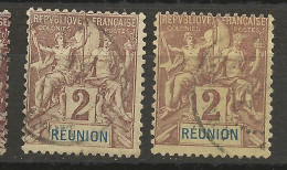 REUNION N° 33 X 2 Nuances / Used - Oblitérés