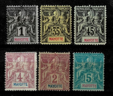 French Mayotte Year 1892/1910 MH Stamps - Unused Stamps