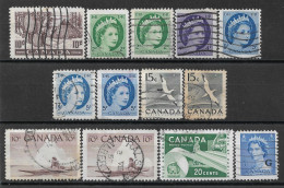 1954 CANADA Set Of 29 USED Stamps (Scott # 337,338,340,341,343) CV $5.80 - Oblitérés