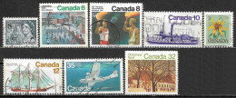 1971-1983 CANADA Set Of 8 USED Stamps (Scott # 544,651,681,701,708,745,846,1004) CV $2.05 - Usados