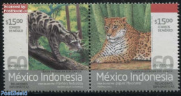 Mexico 2013 Wild Cats 2v [:], Joint Issue Indonesia, Mint NH, Nature - Various - Cat Family - Joint Issues - Emissions Communes