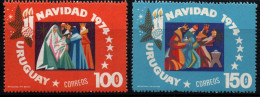 1974 Uruguay Adoration Of The Kings Christmas Religions And Beliefs Celebration #906 - 907 ** MNH - Uruguay