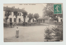 CPA - 90 - DELLE - La Gare Vue Extérieure - Voy En 1910 - CARTE RARE - Pliure Prix Fixe En L'état Port Compris - Delle