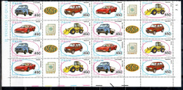 ITALY REPUBLIC ITALIA REPUBBLICA 1986 COSTRUZIONI AUTOMOBILISTICHE ITALIANE AUTO CARS BLOCK BLOCCO ANGOLO DI FOGLIO MNH - Blocks & Sheetlets