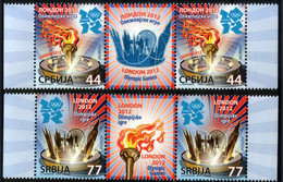 Serbia 2012 Summer Olympic Games London Great Britain Sports Tourch, Middle Row MNH - Serbia
