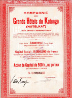 Compagnie Des GRANDS HÔTELS Du KATANGA (Hotelkat) - Tourism