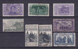 1926 - 1932 Italia Italy Regno  8 Valori Usati: Centenario Francescano, Montecassino, Dante, Garibaldi USED - Oblitérés