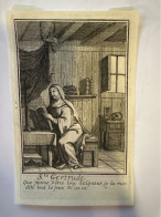 Kopergravure Graveur Harrewijn Sainte Gertrude De Nivelles Abbaye Fete 17 Mars Martyr - Collections