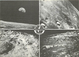 Astronomie - Série Clair De Lune - 7 - Multivues - La Terre Vue De La Lune - Le Cratère Cauchy - Cratère "302" - Hémisph - Astronomie