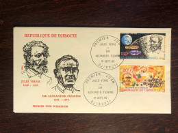 DJIBOUTI FDC COVER 1980 YEAR FLEMING PENICILLIN JULES VERNE HEALTH MEDICINE STAMPS - Djibouti (1977-...)