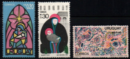 1975 Uruguay Christmas Virgin And Child Fireworks  #925 - 927 ** MNH - Uruguay